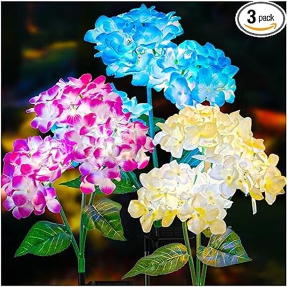 Solar Garden Lights - 3 Pack 2024 Version Solar Lights Outdoor, Colorful Lights - Picture 7 of 7
